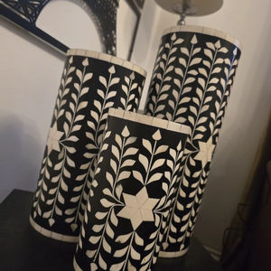 Jardinière en métal avec incrustation de os, faite à la main, de forme ronde, style minimaliste, pour la décoration de la maison, produit de luxe, exportations en gros - Product Image 1