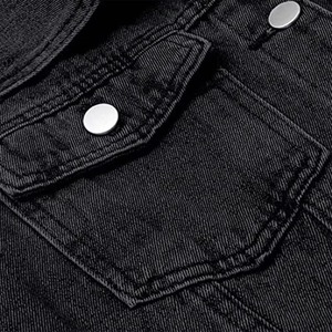 Veste en jean premium pour femme, boutonnée, coupe ample, décontractée, élégante, tendance, pour le quotidien, vente en gros, automne-hiver, écologique - Product Image 4