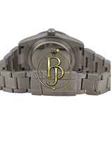 Reloj de pulsera Briva Luxury Silver Diamond B-047-1 con marcadores de bisel brillantes en rojo intenso, diseño elegante, movimiento de cuarzo, acero inoxidable