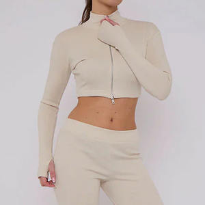 Conjunto Deportivo de Dos Piezas de Lona Sólida para Mujer, Informal, para Entrenamiento, 100% Algodón, Ecológico, Transpirable, de Secado Rápido - Product Image 3