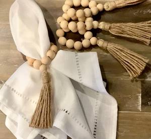 Juego de 4 servilleteros, servilleteros estilo boho, servilleteros hechos a mano con madera y cuerda, populares y más vendidos. - Product Image 3