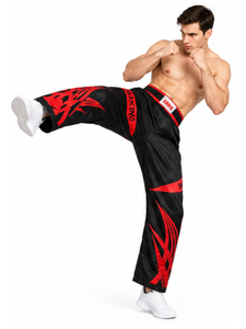 Pantalon de Kickboxing Professionnel pour Entraînement et Compétition, en Satin, Taille Élastique, Respirant, pour Activités de Plein Air, Arts Martiaux - Product Image 4