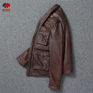 แจ็คเก็ตหนังผ้าระบายอากาศดีไซน์สั่งทำพิเศษสำหรับผู้ชาย ยี่ห้อ Ryan Pro Gear พร้อมบริการสกรีนโลโก้ตามสั่ง สวมใส่สบายๆ - Product Image 6