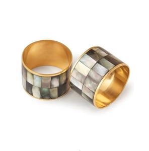 2025 Anneaux de serviette luxueux faits main en nacre, lot de 4 pièces, couleurs vibrantes, écologiques, durables, élégants, pour repas, mariages, hôtels - Product Image 5