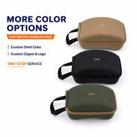 Étui de rangement pour lunettes EVA avec logo personnalisé OEM, fermeture éclair durable, sac de protection pour lunettes de ski et de motocross