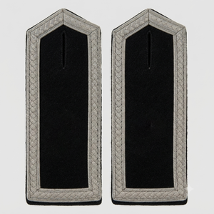 Épaulettes d'officier noires fabriquées en usine avec bordure brodée argentée, épaulettes d'uniforme personnalisées sur mesure - Product Image 6