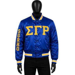 Custom Sigma Gamma Rho Sisterhood Varsity Jacket Women Embroidered Greek Letter Sorority Baseball <b>Coat</b> College Fashion Outerwear - Product Image 1