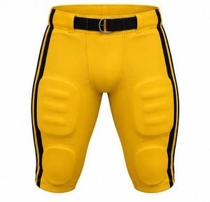 Custom Yellow American Football Uniform Set V-Neck Jersey <b>Pants</b> <b>Heat</b>-Transfer Printed Breathable 100% Polyester Unisex Adults - Product Image 5