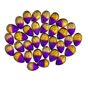 Pierres précieuses Trimurti en gros, taille personnalisée, doublet de verre synthétique de forme mixte, pierre facettée des deux côtés, pierres précieuses en vrac pour bagues et pendentifs - Product Image 1