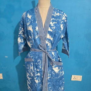 Kimono de Algodón Indio Hecho a Mano para Mujer, Hermoso Cárdigan de Verano para Spa, Playa, Regalo de San Valentín, Bata de Playa - Product Image 1