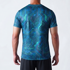 Nueva camiseta elegante para hombre, recién llegada, de manga corta, tela elástica, corte informal. - Product Image 2