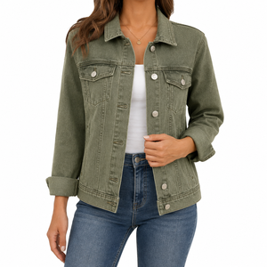 Chaquetas Vaqueras para Mujer con Cierre de Botones, Cuello Camisero, Hechas en Fábrica a Bajo Precio, Chaqueta de Mujer de la Mejor Calidad - Product Image 6