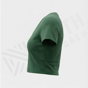 เสื้อครอปท็อปผู้หญิง สกรีนโลโก้ได้ ผ้าฝ้าย เซ็กซี่ สบายๆ เสื้อครอปสั้น พรีเมียม แอคทีฟแวร์ แฟชั่นทันสมัย เสื้อยืด - Product Image 3