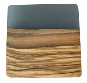 Wholesale Custom Epoxy Resin Wood <b>Coaster</b> New Technology Solid Wood Splicing River Tea Cup Mat Square Modern Reusable - Product Image 1