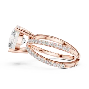 Round Brilliant Lab Grown Diamond Engagement <b>Ring</b> 18K Solid Gold IGI Certified VVS E-F Crossover <b>Split</b> Shank Fine <b>Ring</b> - Product Image 6