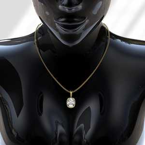 Octagon Cut Geometric Moissanite Pendant 14K Gold Certified Luxury Necklace - Product Image 1