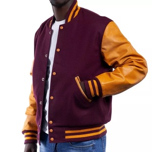 <b>Men</b> Custom Varsity Letterman Bomber <b>Jacket</b> Stand Collar Wool Streetwear - Product Image 1