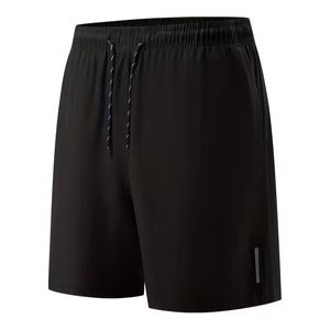 Meilleurs shorts décontractés pour hommes en gros pour l'été, la gym, la plage, motif uni, en toile extensible, avec logo personnalisé - Product Image 1