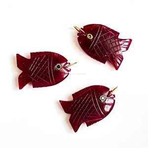 Colgante de Pez Rubí AAA, Plata 925, Hecho a Mano, Collar con Amuleto de Pez de Piedra Preciosa, Joyería de Cristal Curativo Tallado a Mano, Proveedor Mayorista - Product Image 6