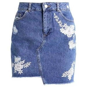 กระโปรงยีนส์ทรงเอเอวสูงสำหรับผู้หญิง สไตล์ลำลอง ตกแต่งกระดุม ซิปหน้า ขอบดิบ มีกระเป๋า เหมาะสำหรับฤดูใบไม้ร่วง ผลิตตามสั่งจากโรงงาน - Product Image 3