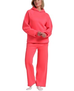 Sweat à capuche rose corail pour femme en polaire polyester/coton, couleur unie, manches longues, respirant, longueur standard, design personnalisé - Product Image 5