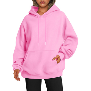 Sudadera con Capucha Extra Grande Blanca para Mujer, 100% Algodón Tejido, Color Sólido, Largo Regular, con Bolsillos, Transpirable, para Otoño - Product Image 5