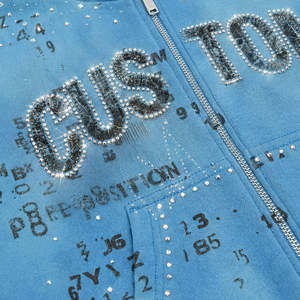 Sudadera con Capucha Casual con Pedrería, Estampado Moderno, Ajuste Cómodo, Estilo Deportivo, Atuendos Elegantes para el Día a Día, Salidas Informales - Product Image 3