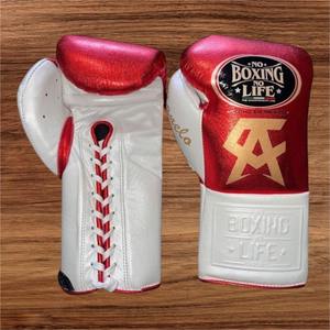 Gants de boxe de haute qualité au prix de gros, design « No Boxing No Life », en cuir de vachette véritable, gants de sparring AS-BG-5032 - Product Image 3