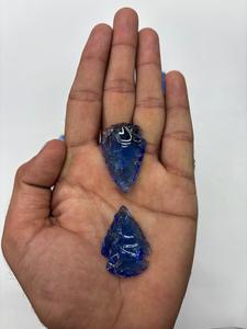 Pointe de flèche en obsidienne bleue, pierre brute, style naturel, cristal bleu, pour la fabrication de bijoux, artisanat, décoration, vente en gros - Product Image 4