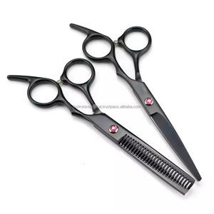 Tijeras Profesionales de Peluquería de Acero Inoxidable Negro de 6 Pulgadas con Mango de Goma, OEM, ODM, Logotipo Personalizado, Venta al Por Mayor - Product Image 6
