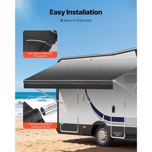 Telo di Ricambio per Tenda da Camper in Vinile Resistente alle Intemperie 15FT, Tessuto per Accessori Esterni RV 18 oz UPF50+, 14FT 2" per Camper - Product Image 6