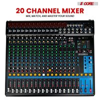 Mezclador de Audio Profesional D0100H7TFZP de 20 Canales, Consola de Sonido Estéreo, 24 Efectos SPX, Alimentación Fantasma de 48V, Grabación de Estudio, Como se Muestra