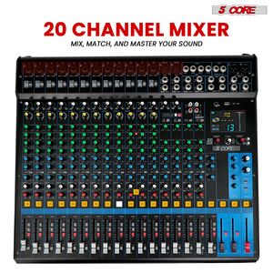 Console de mixage audio professionnelle 20 canaux D0100H7TFZP, carte son stéréo, 24 effets SPX, alimentation fantôme 48V, enregistrement en studio, COMME PRÉSENTÉ - Product Image 2