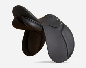 Selle d'obstacle en cuir pour dressage anglais FI-ES-00, arceau en fibre écologique, quincaillerie nickelée, assise en cuir souple - Product Image 3