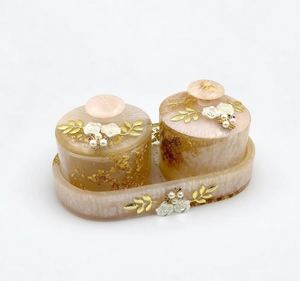 Ensemble de pots à fruits secs empilables, résistants à l'humidité, en résine écologique, faits à la main, décoratifs et luxueux, avec couvercles. - Product Image 6