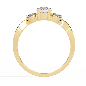 แหวนเพชรทรงมาร์คีส์และทรงกลมแบบคลาสสิกสำหรับผู้หญิง ทองคำแท้ 14k สามารถสวมซ้อนกันได้ เหมาะสำหรับเป็นของขวัญในโอกาสหมั้น วันครบรอบแต่งงาน และงานแต่งงาน - Product Image 5