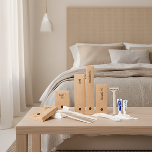 Kit d'articles de toilette pour hôtel conforme RoHS, logo personnalisé, kit dentaire écologique, ensemble d'articles de toilette pour hôtel, liquides, fournitures hôtelières de haute qualité - Product Image 5