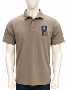 Chemise côtelée personnalisée pour homme avec poche et logo frontal, manches courtes, col classique, haut décontracté, uniforme, imprimé numérique, polyester/coton - Product Image 1