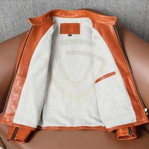 Chaqueta de Cuero Estilo Motociclista Simple para Otoño e Invierno, Chaqueta de Cuero Delgada con Solapa de Color Sólido para Hombre - Product Image 4