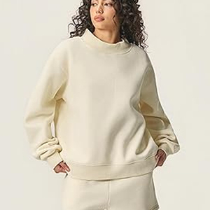 Women's New Fashion <b>Hoodie</b> Comfortable Solid Color Fleece Half High Neck Long Sleeve Breathable Autumn Casual Front Lined - Product Image 3