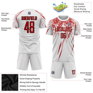 Camiseta de Fútbol Personalizada para Hombre, Uniformes de Fútbol 100% Poliéster, Manga Corta, Absorbe la Humedad, Ecológica, Nombre del Equipo Personalizado en la Parte Delantera - Product Image 5