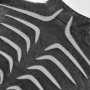 Chaqueta Universitaria Vintage de Invierno para Hombre, Estilo Holgado, Lavado Ácido, Mezclilla de Algodón, Cierre de Cremallera, Diseño de Parches, Impermeable y Cortavientos - Product Image 4