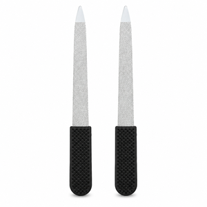 Lime à ongles professionnelle rouge pour personnes âgées et adultes, lime à ongles en acier inoxydable double face fine et grossière de 5 pouces, 2 pièces - Product Image 3