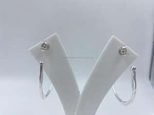 ต่างหูสตั๊ด925เงินสเตอร์ลิงมีสไตล์น้ำหนักเบาสีขาวเงินบริสุทธิ์ชุบทองของขวัญสำหรับงานแต่งงานแบบคลาสสิก - Product Image 2