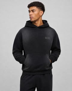 Sudadera Unisex Active Squad Negra con Cuello Redondo, Cierre de Cremallera, Corte Regular, Casual, con Bolsillo Frontal, Logotipo Termotransferido, Forrada para Invierno - Product Image 1