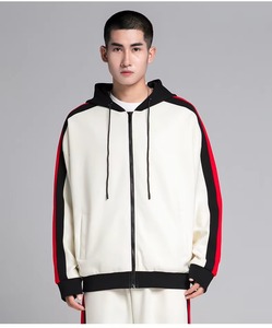 Sweat-shirt tendance haut de gamme 330G pour homme, printemps-automne, imprimé léopard, polyester/coton, décontracté, nouveau, avec cordon de serrage et capuche contrastée - Product Image 6