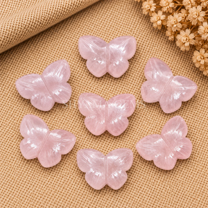 Cuentas de Cuarzo Rosa en Forma de Mariposa de 13 mm, Cuentas de Piedras Preciosas Facetadas para la Fabricación de Joyas, Cuentas Sueltas al por Mayor, Suministros para Manualidades - Product Image 3