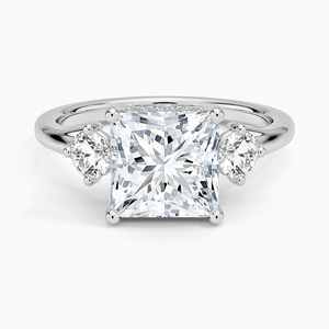 Anillo BOJ 0122 con Corte Princesa, Plata 925, Anillo Solitario de Lujo con Engaste de Puntas Flotantes, Diamante de 2ct, Color D, VVS1, Moissanita, Certificado GRA, en Oferta - Product Image 1