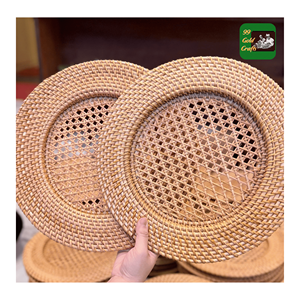<b>Rattan</b> Charger Plates made from natural <b>rattan</b> material for <b>table</b> setting decor <b>dining</b> presentation and event styling Vietnam - Product Image 3