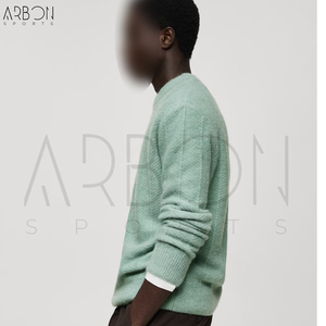 Pull-over en tricot à col rond motif chevron, chaud et doux, de haute qualité, mode durable, cadeau pour homme, hiver 2026 - Product Image 2